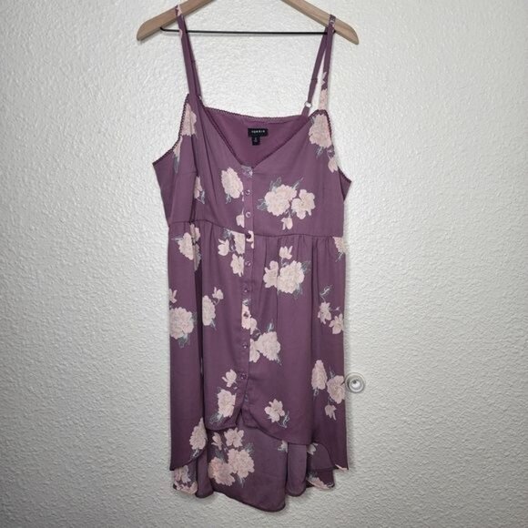 Torrid Plus Size Lexie Purple Floral Georgette Babydoll Cami  Plus Size 2X - Picture 5 of 9